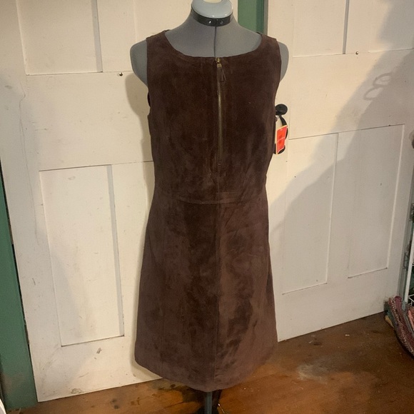 Isaac Mizrahi Dresses & Skirts - 2/$50 NWT Isaac Mizrahi Zip Front Suede Jumper Collegiate Retro Business Rustic